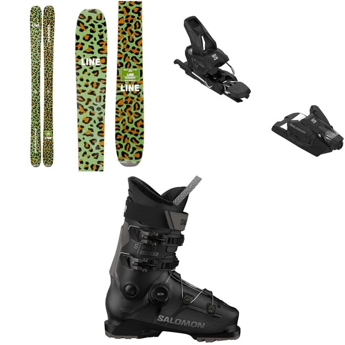 Line Skis Pandora 99 Camo Skis  + Salomon Strive 12 GW Ski Bindings + Salomon S/Pro Supra BOA X100 Ski Boots 2025