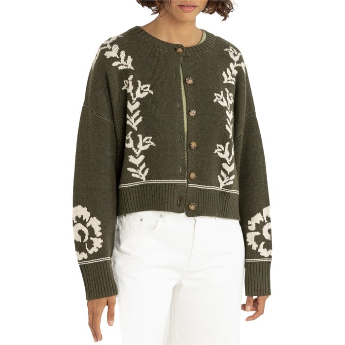 Rhythm - Rhythm Antique Floral Crop Cardigan - Women's