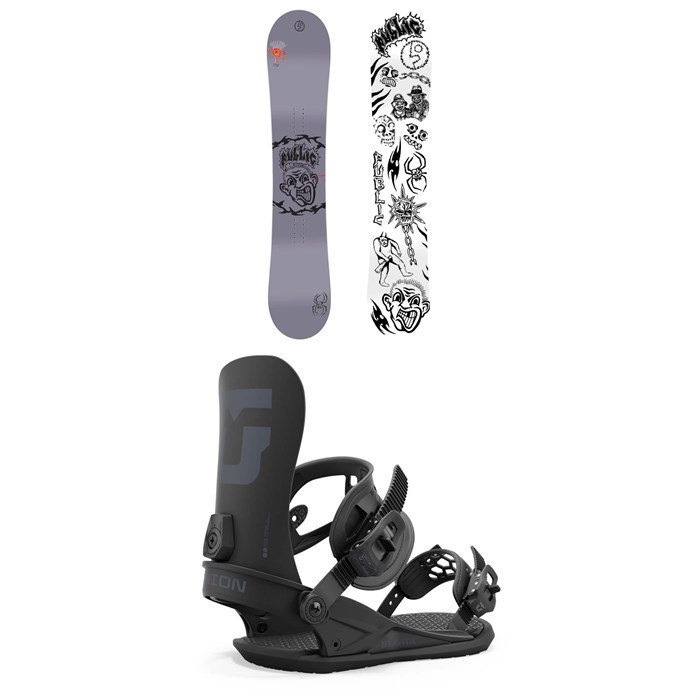 Public Snowboards - Disorder Snowboard - Blem + Union Strata Snowboard Bindings 2025