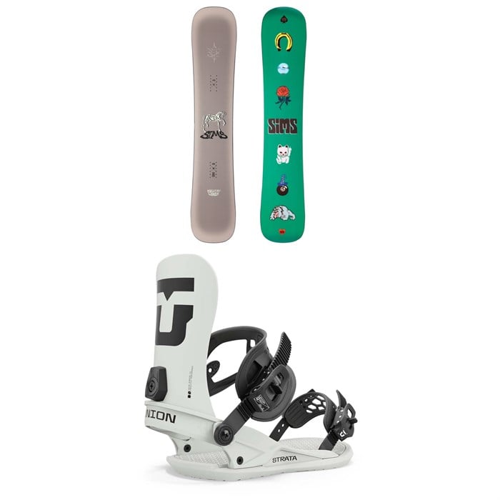 Sims - Mystery Lunch Snowboard + Union Strata Snowboard Bindings 2025