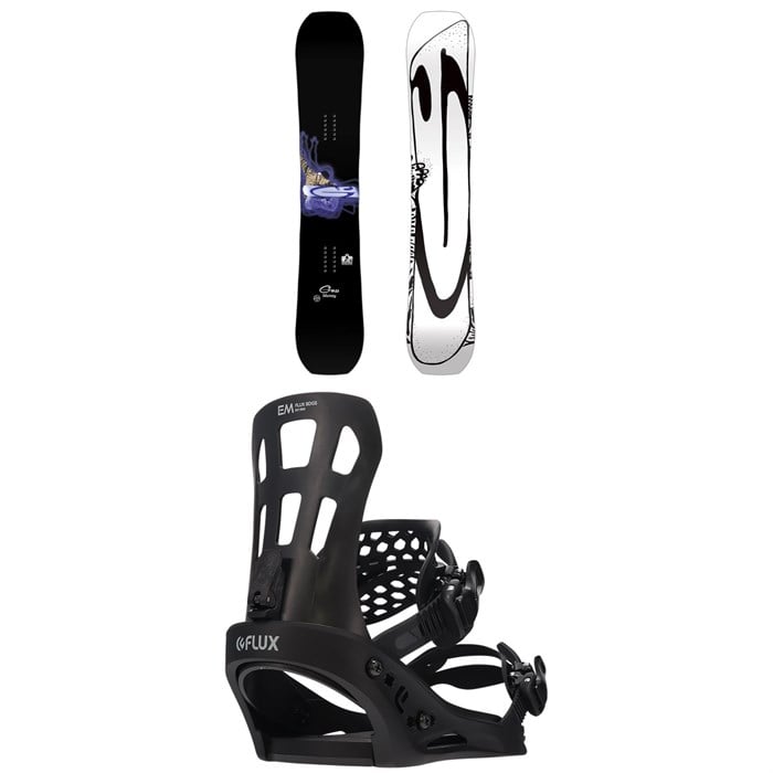 GNU - Money C2E Snowboard - Blem + Flux EM Snowboard Bindings 2024