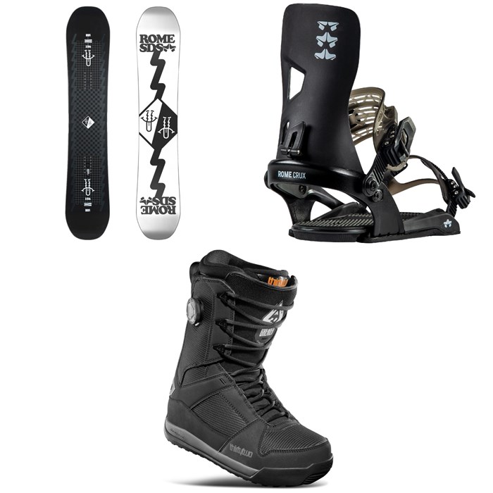 Rome - Artifact Pro Snowboard + Crux Snowboard Bindings + thirtytwo Diesel Hybrid Snowboard Boots