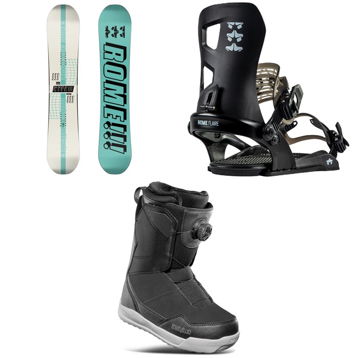 Rome - Hype Snowboard + Flare Snowboard Bindings + thirtytwo Shifty Boa Snowboard Boots - Women's