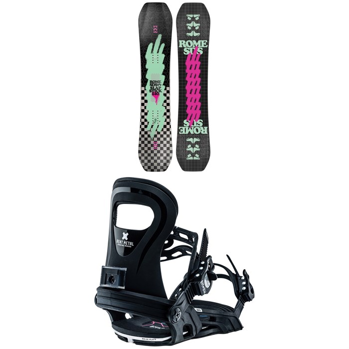 Rome - Slapstick Snowboard + Bent Metal BMX Snowboard Bindings - Kids'