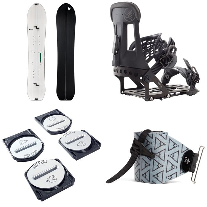 United Shapes - Covert Splitboard + Burton Hitchhiker Splitboard Bindings  + Spark R&D Spark Pucks + evo x Pomoca Pro Glide Splitboard Skins