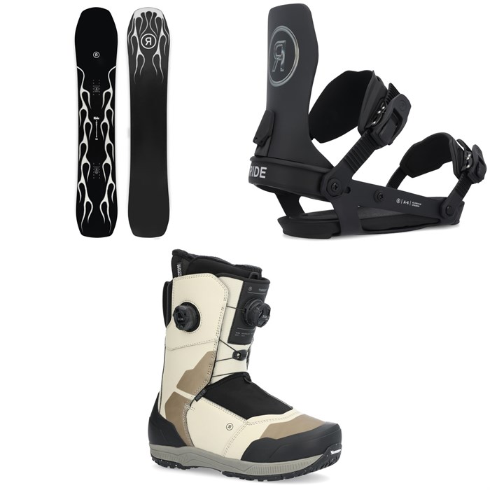 Ride - Smokescreen Snowboard + A-6 Snowboard Bindings + Torrent Snowboard Boots 2025