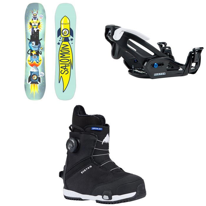Salomon - Team Snowboard + Burton Step On Grom Snowboard Bindings + Step On Grom Snowboard Boots - Kids'