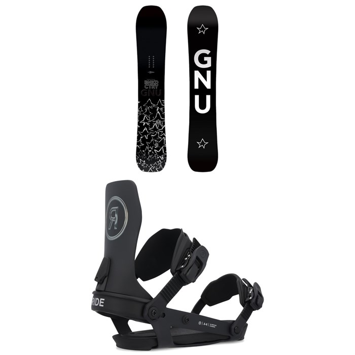 GNU - Banked Country C3 Snowboard + Ride A-6 Snowboard Bindings 2025