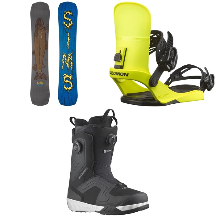 Sims - Distortion Snowboard + Salomon EDB Snowboard Bindings + Dialogue Dual Boa Snowboard Boots 2025