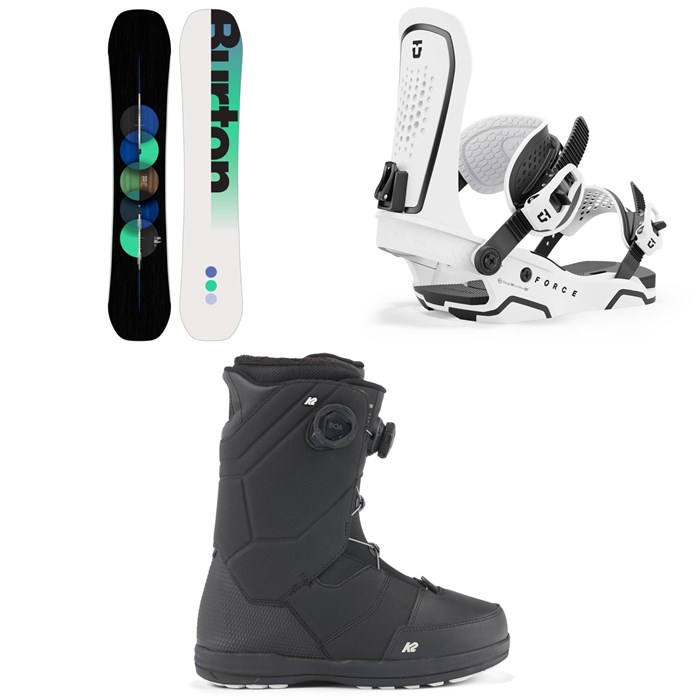 Burton - Custom Flying V Snowboard + Union Force Snowboard Bindings + K2 Maysis Snowboard Boots 2025