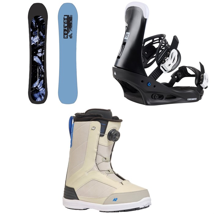 Burton - Cartographer Snowboard + Freestyle Snowboard Bindings + K2 Raider Snowboard Boots 2025