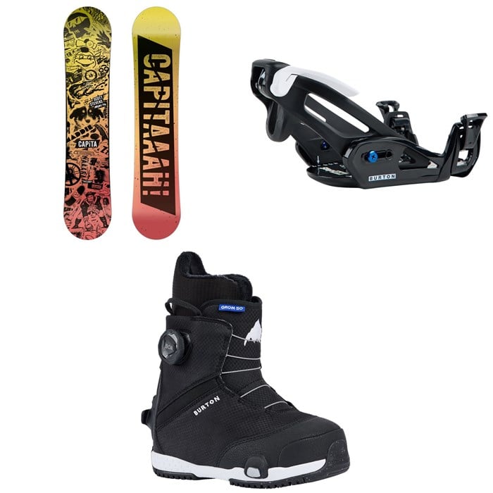 CAPiTA - Scott Stevens Mini Snowboard + Burton Step On Grom Snowboard Bindings + Step On Grom Snowboard Boots - Kids' 2025