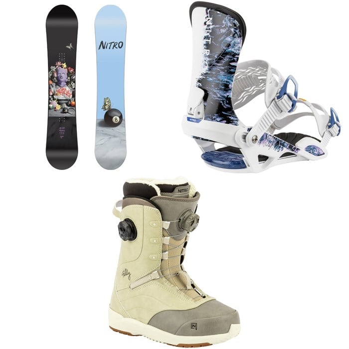Nitro - Nitro Mercy Snowboard + Fate Snowboard Bindings + Crown Boa Snowboard Boots - Women's 2026