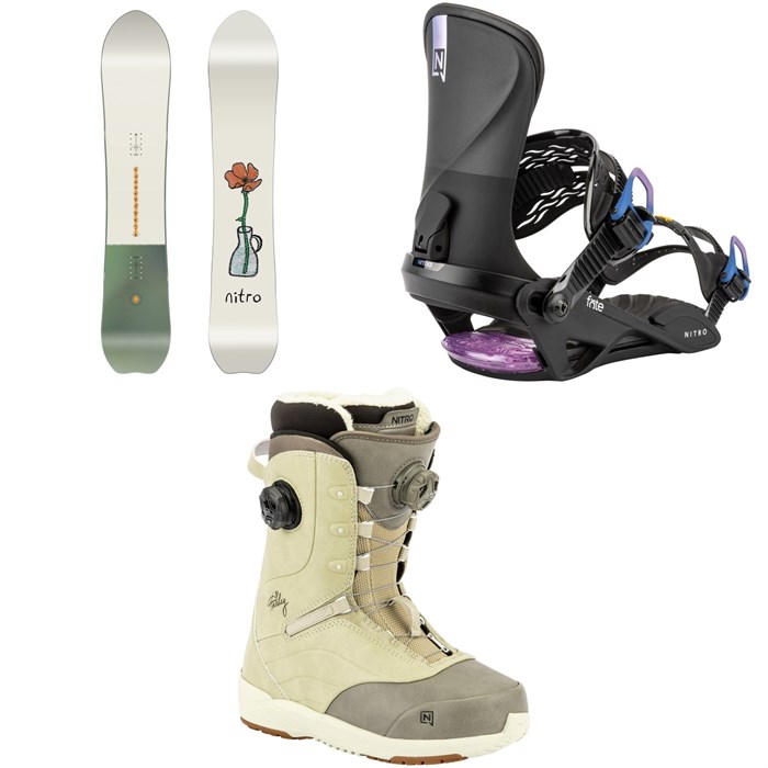 Nitro - Nitro Drop Snowboard + Fate Snowboard Bindings + Crown Boa Snowboard Boots - Women's 2026