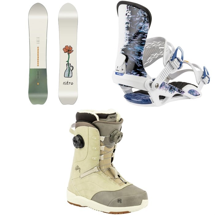 Nitro - Nitro Drop Snowboard + Fate Snowboard Bindings + Crown Boa Snowboard Boots - Women's 2026