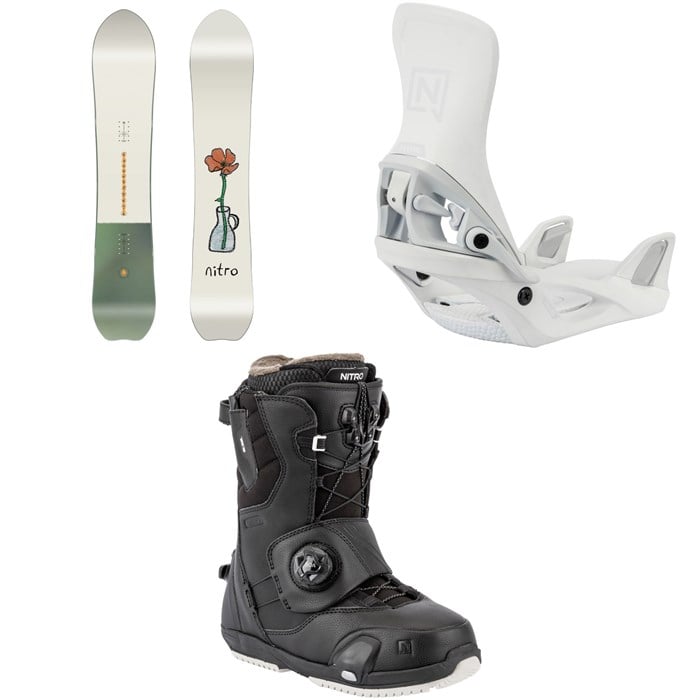 Nitro - Nitro Drop Snowboard + Step On Snowboard Bindings + Cave Step On TLS Snowboard Boots - Women's 2026