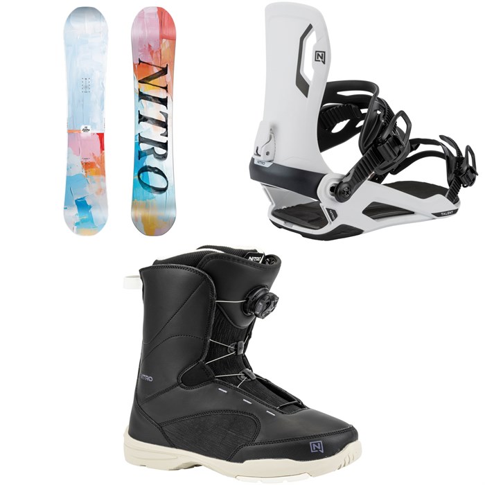Nitro - Lectra Abstract Snowboard + Talent Snowboard Bindings + Flora Boa Snowboard Boots - Women's 2026