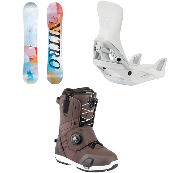 Nitro - Nitro Lectra Abstract Snowboard + Step On Snowboard Bindings + Monarch Step On TLS Snowboard Boots - Women's 2026