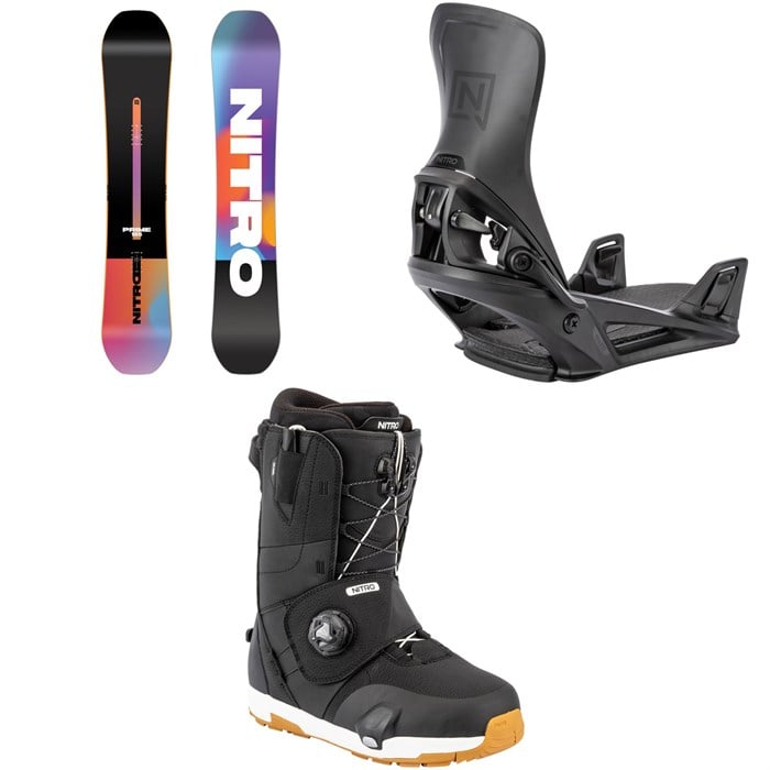 Nitro - Prime Chroma Cam-Out Snowboard + Step On Snowboard Bindings + Venture Step On TLS Snowboard Boots 2026