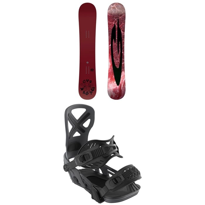 GNU - GNU Wagyu C3 Snowboard + Bent Metal Anvil Snowboard Bindings 2026