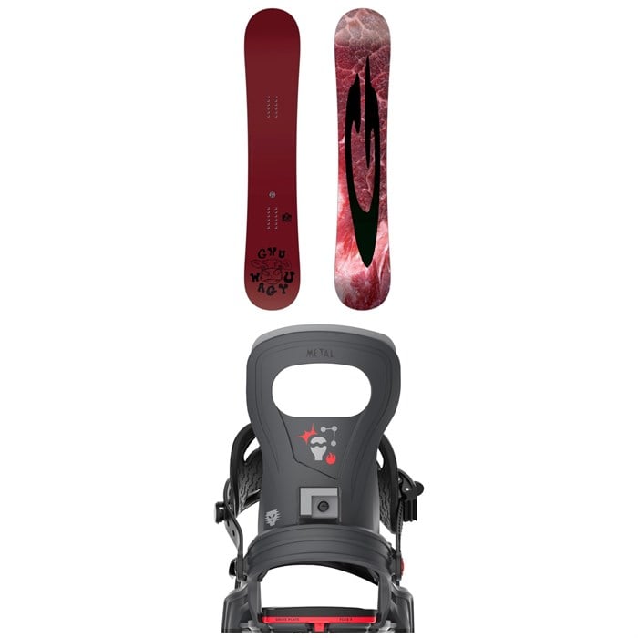 GNU - GNU Wagyu C3 Snowboard + Bent Metal Joint Snowboard Bindings 2026