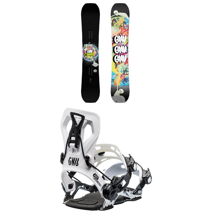 GNU - C-Money C3 Snowboard + Psych Snowboard Bindings 2026
