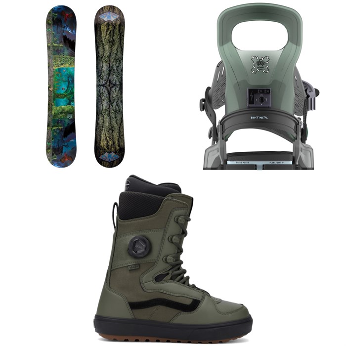 GNU - Finest Asym C2X Snowboard + Bent Metal Logic Snowboard Bindings + Vans Invado OG Snowboard Boots 2026