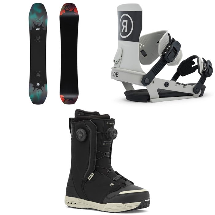 Ride - Ride Deep Fake Snowboard + Drone Snowboard Bindings + Lasso Pro Snowboard Boots 2026