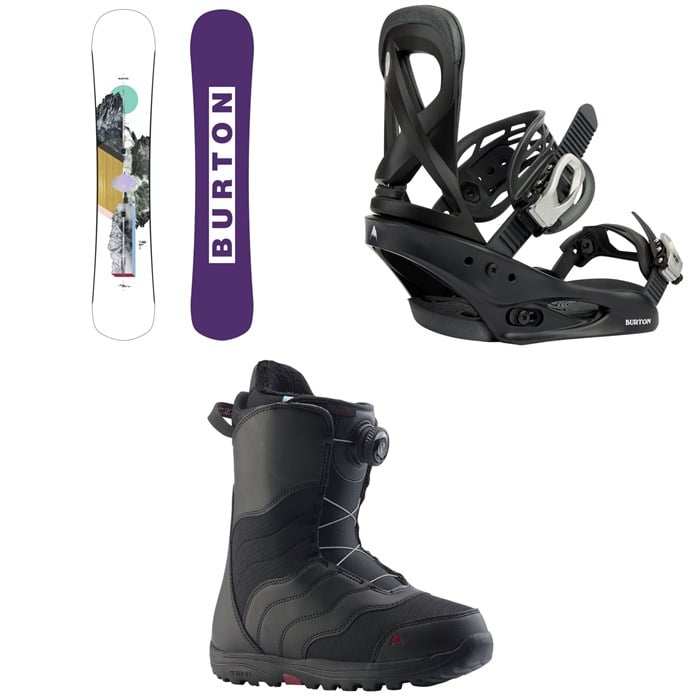 Burton - Burton Hideaway Snowboard + Scribe Snowboard Bindings + Mint Boa Snowboard Boots - Women's 2026