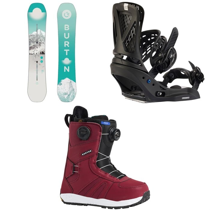 Burton - Burton Feelgood Snowboard + Escapade EST Snowboard Bindings + Felix Boa Snowboard Boots - Women's 2026