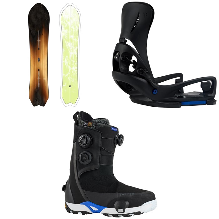 Burton - Burton Fish 3D Flat Top Snowboard + Step On Genesis EST Snowboard Bindings + Waverange Step On X Pro Snowboard Boots 2026