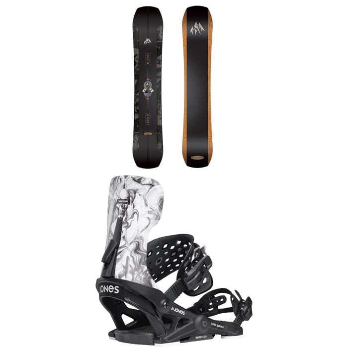 Jones - Jones Mountain Twin Pro Snowboard + Meteorite Surf Series Snowboard Bindings 2026