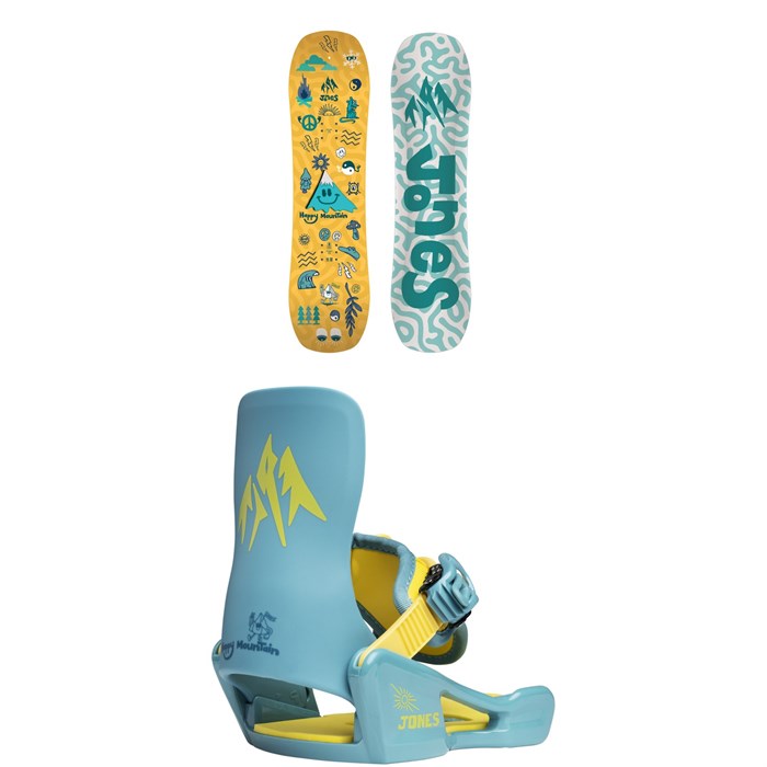 Jones - Jones Happy Mountain Snowboard + Happy Mountain One Strap Snowboard Bindings - Kids' 2026