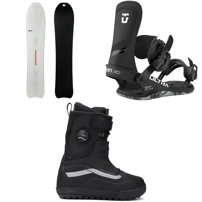 United Shapes - Deep Reach Snowboard + Union Ultra Snowboard Bindings + Vans Infuse Snowsurf Snowboard Boots 2026