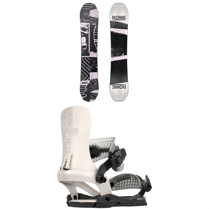 Rome - Boneless Snowboard + Brass AW Snowboard Bindings - Women's 2026
