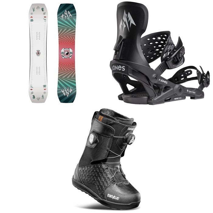 Jones - Jones Tweaker Snowboard + Equinox Snowboard Bindings + thirtytwo Lashed Double Boa Snowboard Boots - Women's 2026