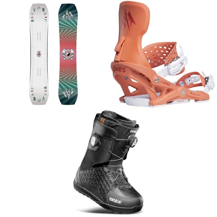 Jones - Jones Tweaker Snowboard + Equinox Snowboard Bindings + thirtytwo Lashed Double Boa Snowboard Boots - Women's 2026