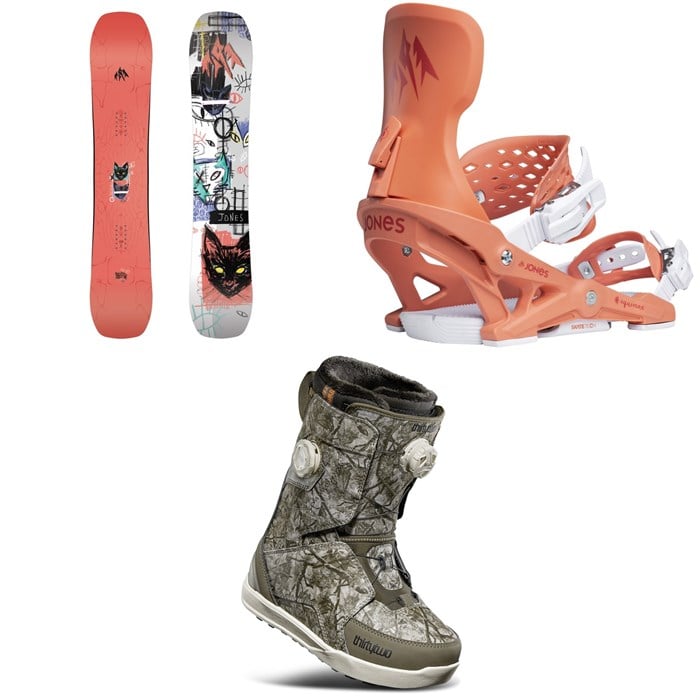 Jones - Jones Rally Cat Snowboard + Equinox Snowboard Bindings + thirtytwo Lashed Double Boa Snowboard Boots - Women's 2026