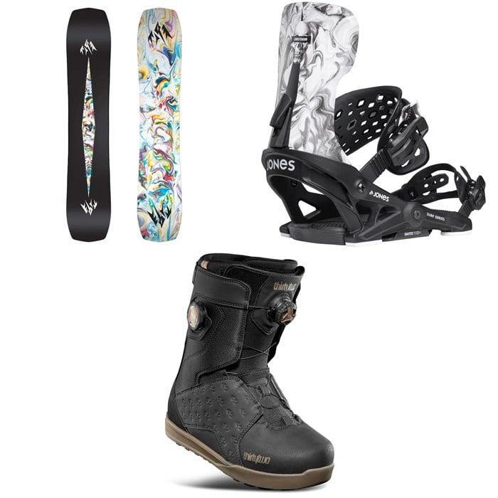 Jones - Jones Mind Expander Twin Snowboard + Meteorite Surf Series Snowboard Bindings + thirtytwo Lashed Double Boa Snowboard Boots 2026