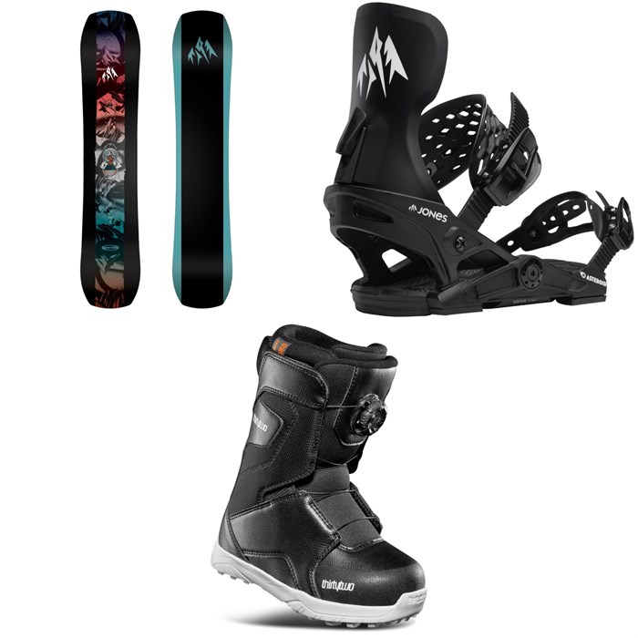 Jones - Jones Mountain Twin Snowboard + Asteroid Snowboard Bindings + thirtytwo Lashed Boa Snowboard Boots - Kids' 2026