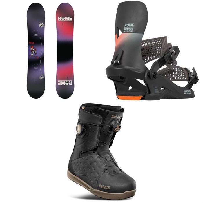 Rome - Rome Party Mod Snowboard + Trace Pro HW Snowboard Bindings + thirtytwo Lashed Double Boa Snowboard Boots 2026