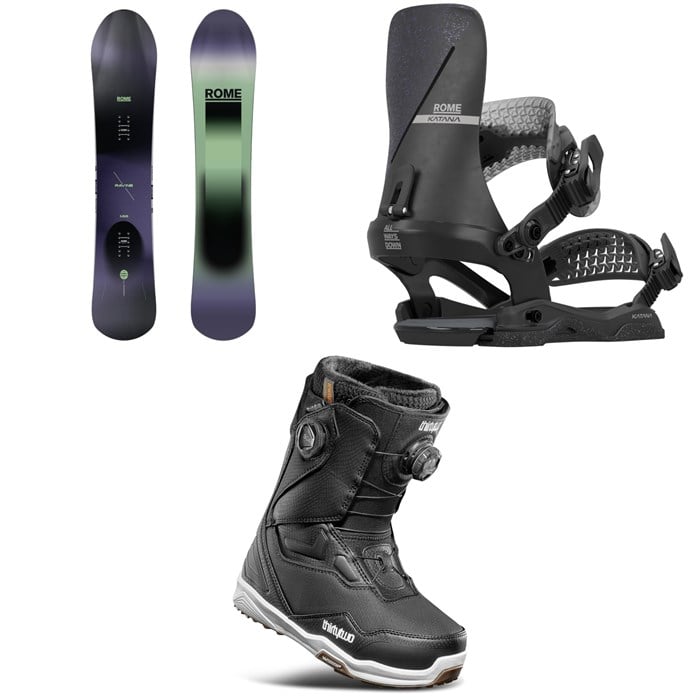 Rome - Rome Ravine Snowboard + Katana AW Snowboard Bindings + thirtytwo TM-2 Double Boa Snowboard Boots - Women's 2026