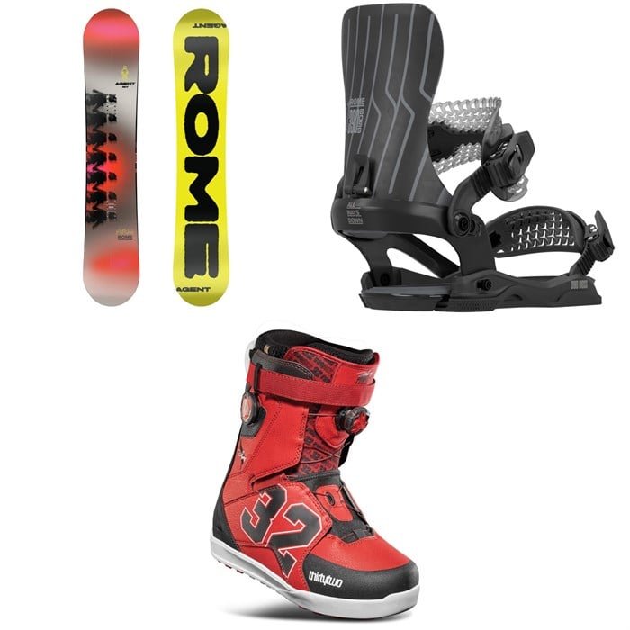 Rome - Rome Agent Snowboard + 390 Boss AW Snowboard Bindings + thirtytwo Lashed Zeb Double Boa Snowboard Boots 2026