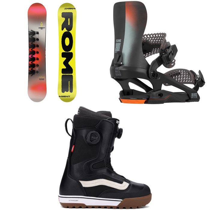 Rome - Rome Agent Snowboard + 390 Boss Pro FW Snowboard Bindings + Vans Aura Pro Snowboard Boots 2026