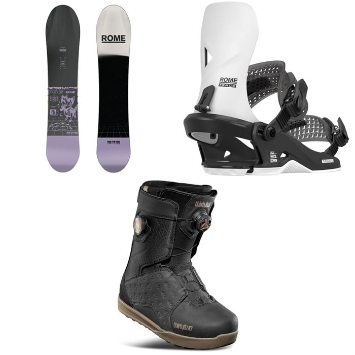 Rome - Rome Service Dog Snowboard + Trace HW Snowboard Bindings + thirtytwo Lashed Double Boa Snowboard Boots 2026