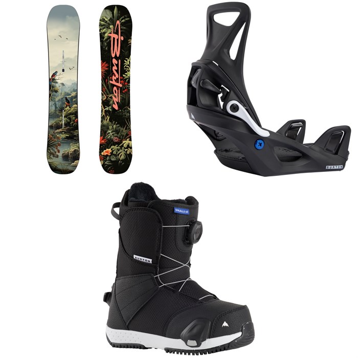 Burton - Burton Custom Smalls Snowboard + Step On Snowboard Bindings + Smalls Step On Snowboard Boots - Kids' 2026