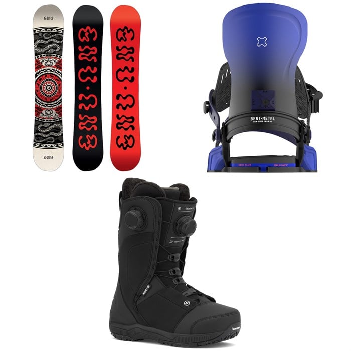 GNU - Ladies Choice Asym C2X Snowboard + Bent Metal Forte Snowboard Bindings + Ride Cadence Snowboard Boots - Women's 2026
