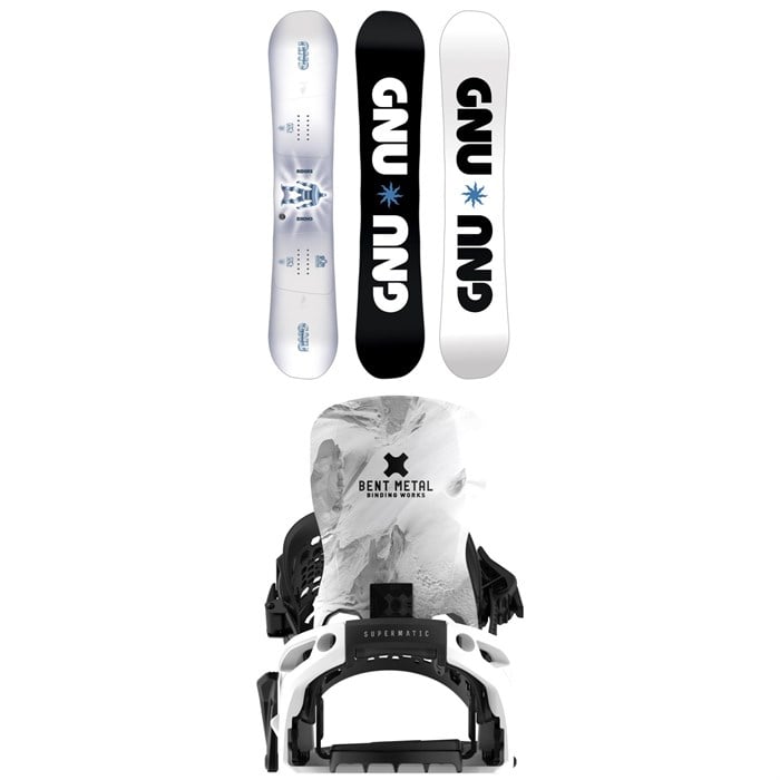 GNU - Riders Choice Asym C2X Snowboard + Bent Metal Lightning Supermatic Snowboard Bindings 2026