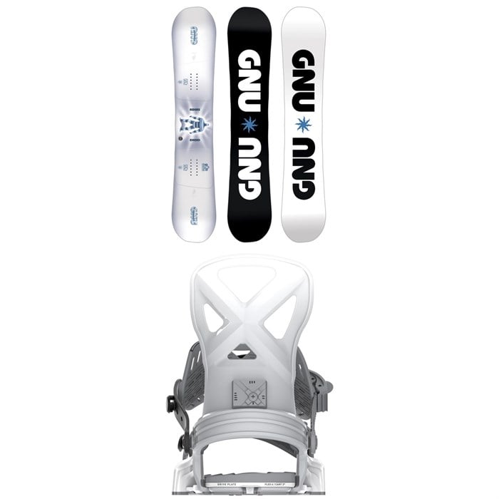 GNU - Riders Choice Asym C2X Snowboard + Bent Metal Anvil Snowboard Bindings 2026
