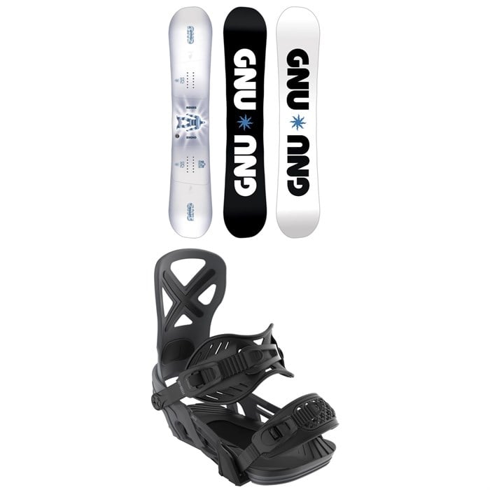 GNU - GNU Riders Choice Asym C2X Snowboard + Bent Metal Anvil Snowboard Bindings 2026